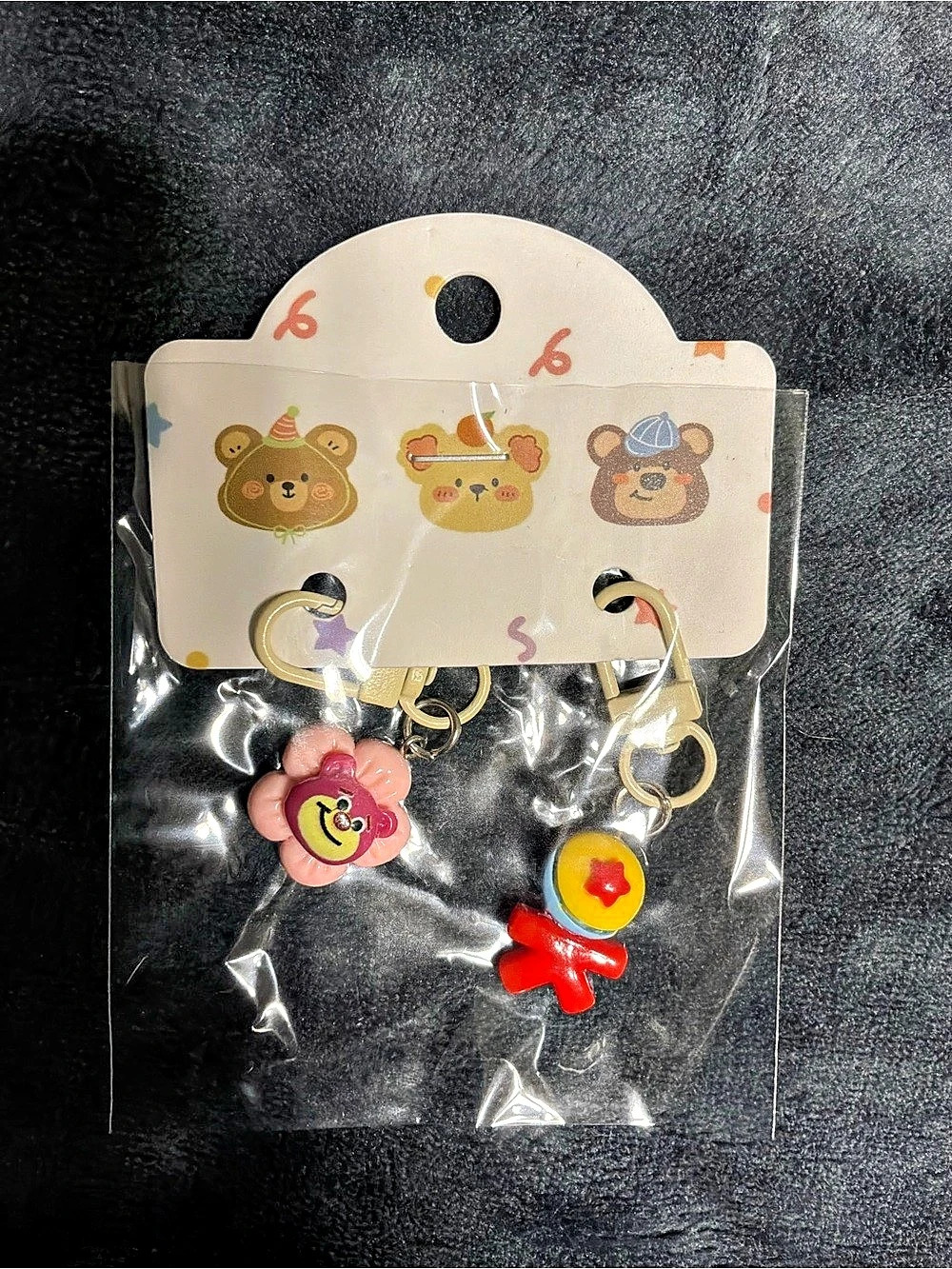 Toy Story Kids Charm Zipper Pull Keychain Set in Pink & Red NWT